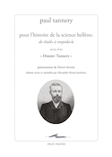 Pour l'histoire de la science hellène